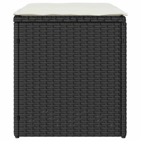 Tuinkrukken met kussens 2 st 40x40x43 cm poly rattan zwart 7