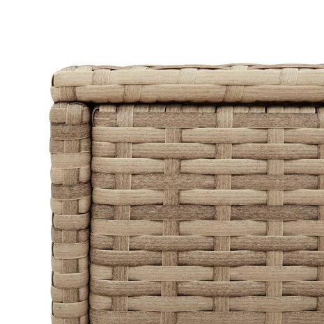 Tuinbijzettafel met glazen blad 58x27,5x55 cm poly rattan beige 9