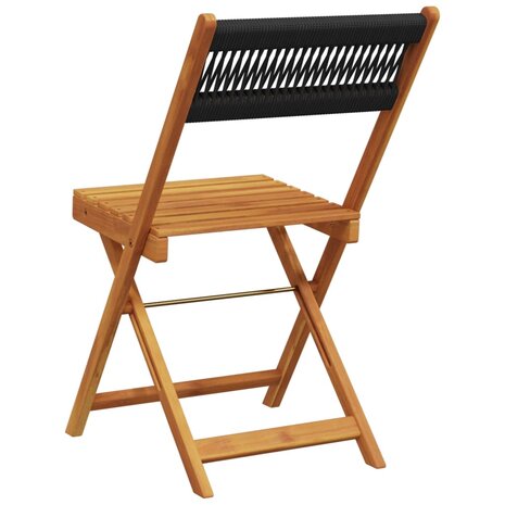 Bistrostoelen 2 st massief acaciahout en touw zwart 7
