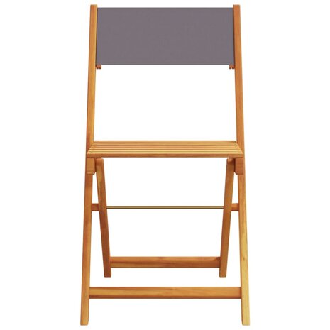 Bistrostoelen 2 st massief acaciahout en stof antracietkleurig 5