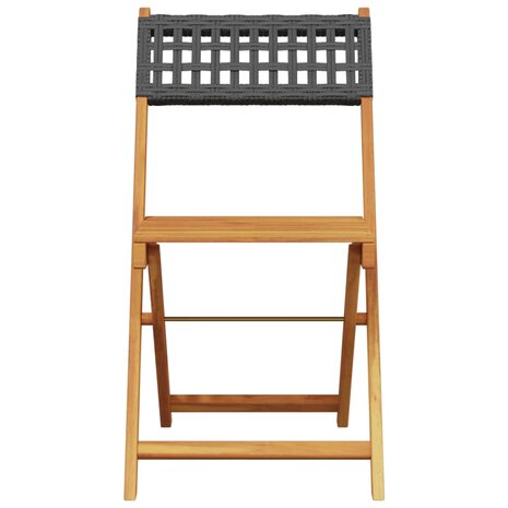 3-delige Bistroset poly rattan en massief hout zwart 6