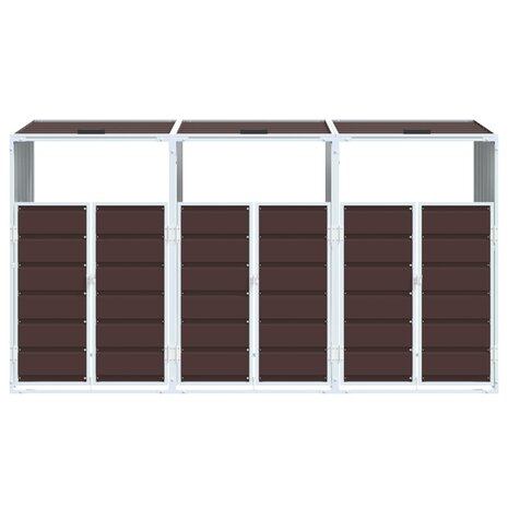 Containerberging voor 3 containers 216x81x115 cm staal bruin 5
