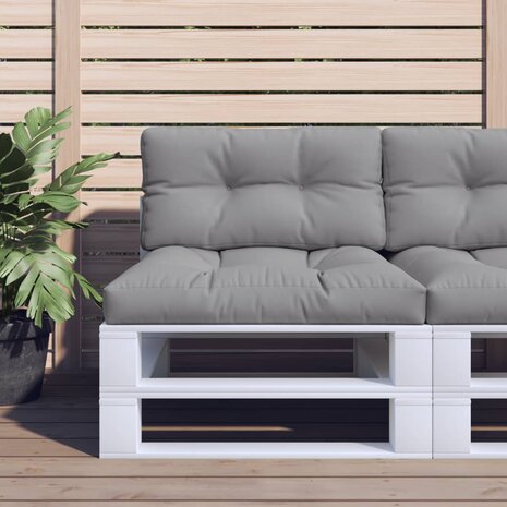 Palletkussen 80x40x12 cm stof grijs 1