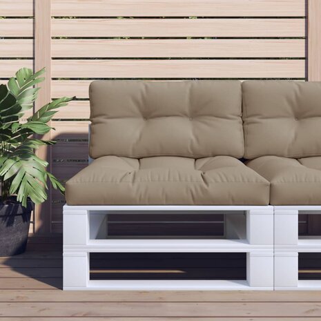 Palletkussen 80x40x12 cm stof taupe 1