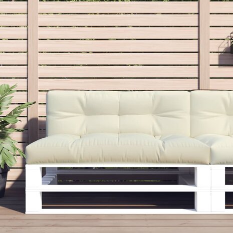 Palletkussen 120x40x12 cm stof crèmekleurig 1