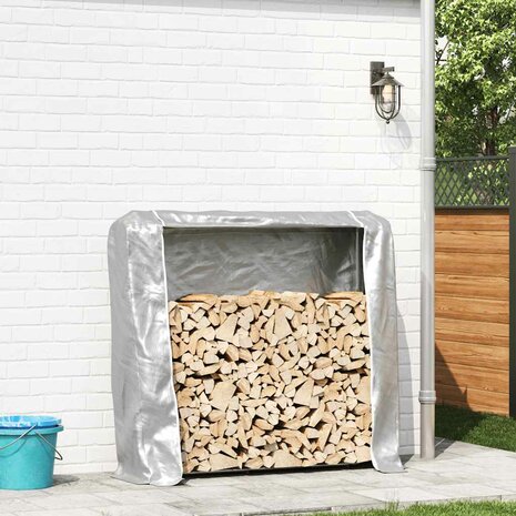 Haardhoutrek met regenhoes 150x25x150 cm gegalvaniseerd staal 3