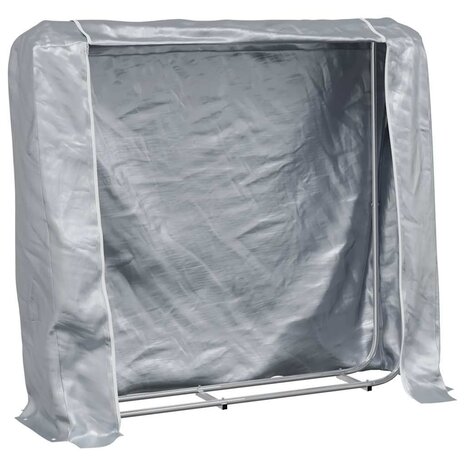 Haardhoutrek met regenhoes 150x25x150 cm gegalvaniseerd staal 5