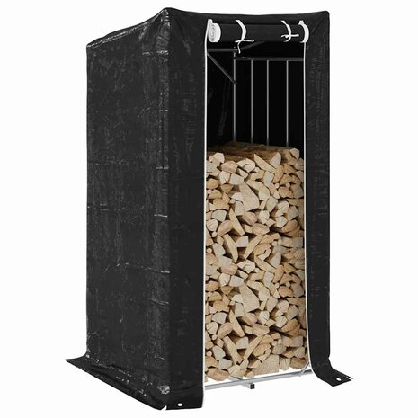 Haardhoutrek met regenhoes 100x100x200 cm gegalvaniseerd staal 1