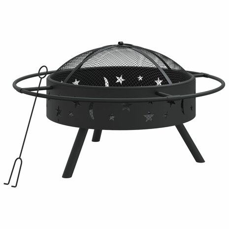 Vuurplaats met pook XXL 70 cm staal 2