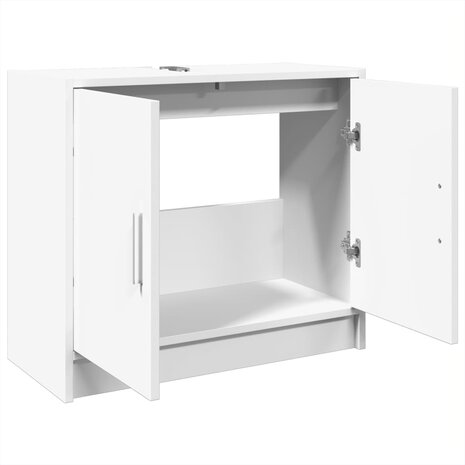 Wastafelkast 63x29x55 cm bewerkt hout wit 5
