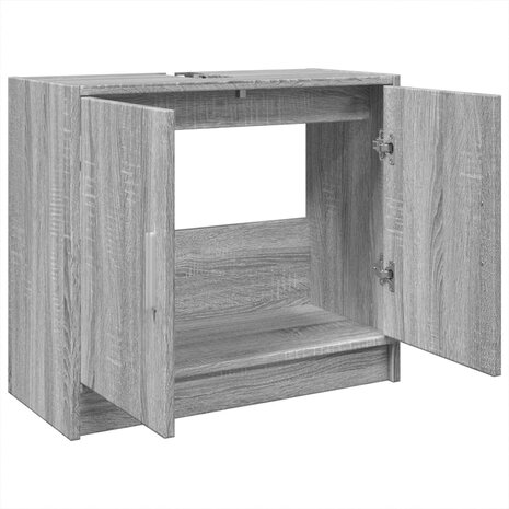 Wastafelkast 63x29x55 cm bewerkt hout grijs sonoma eikenkleurig 5