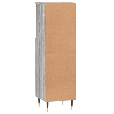 Badkamerkast 30x30x100 cm bewerkt hout grijs sonoma eikenkleur 8