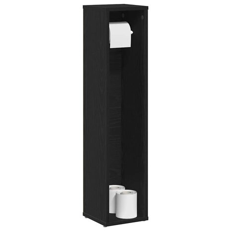 Badkamerkast met rolhouder 20,5x20x90 cm zwart 1