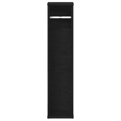 Badkamerkast met rolhouder 20,5x20x90 cm zwart 4