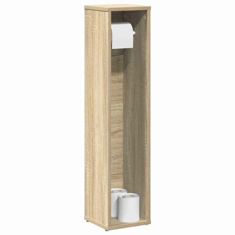Badkamerkast met rolhouder 20,5x20x90 cm sonoma eikenkleurig 1