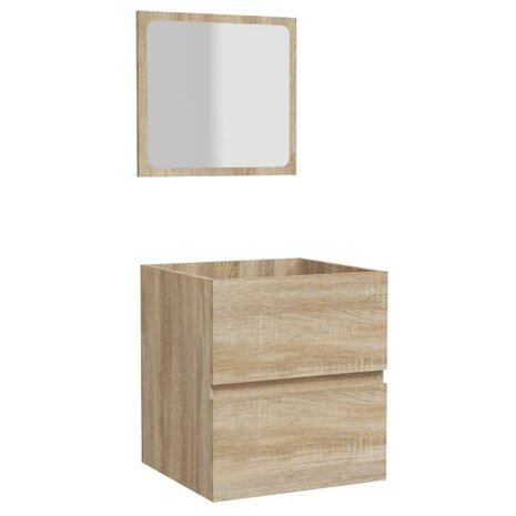 Badkamerkast met spiegel bewerkt hout sonoma eikenkleurig 2