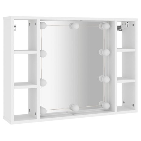 Spiegelkast met LED-verlichting 76x15x55 cm wit 3
