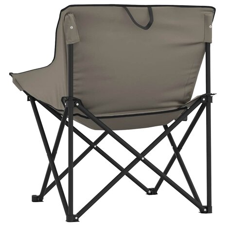 Campingstoelen 2 st met vakje inklapbaar grijs 8