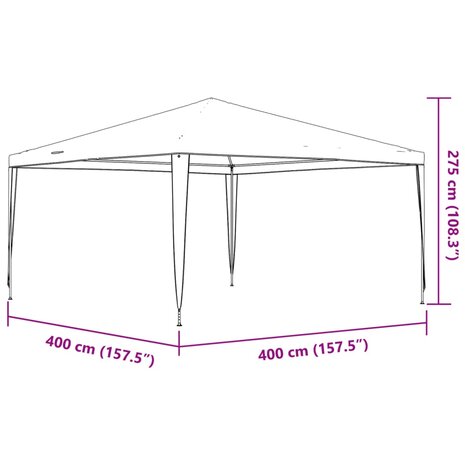 Partytent professioneel 90 g/m² 4x4 m antraciet 8