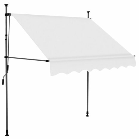 Luifel handmatig uitschuifbaar met LED 100 cm crèmekleurig 2