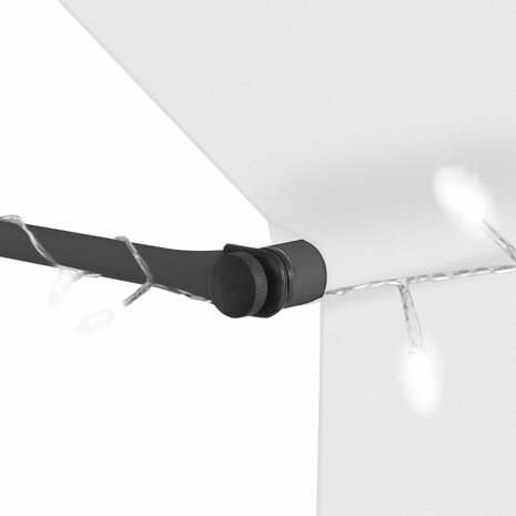 Luifel handmatig uitschuifbaar met LED 100 cm crèmekleurig 5