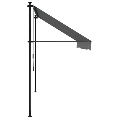Luifel uittrekbaar 300x150 cm stof en staal antracietkleurig 4