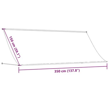 Luifel uittrekbaar 350x150 cm stof en staal antracietkleurig 9