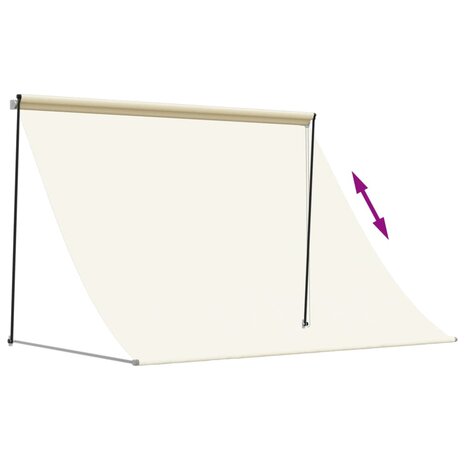 Luifel uittrekbaar 250x150 cm stof en staal crèmekleurig 6