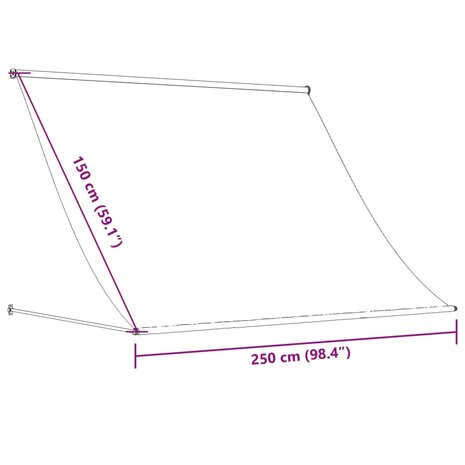 Luifel uittrekbaar 250x150 cm stof en staal crèmekleurig 9