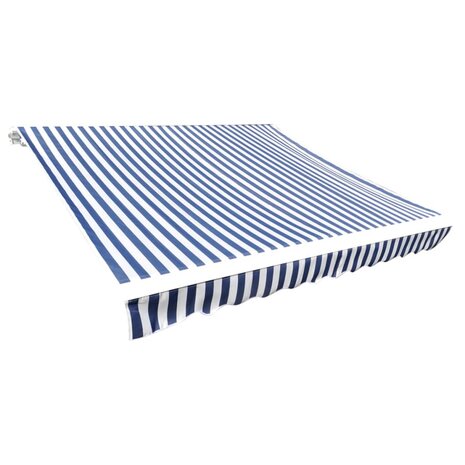 Luifeldoek 4x3 m canvas blauw en wit 1