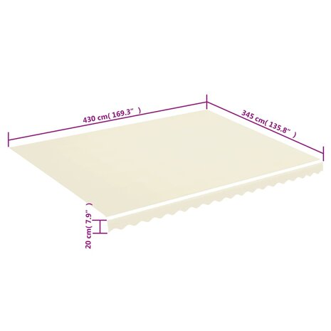 Vervangingsdoek voor luifel 4,5x3,5 m crèmekleurig 6