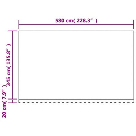 Vervangingsdoek voor luifel gestreept 6x3,5 m meerkleurig 7