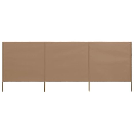 Windscherm 3-panelen 400x160 cm stof taupe 1