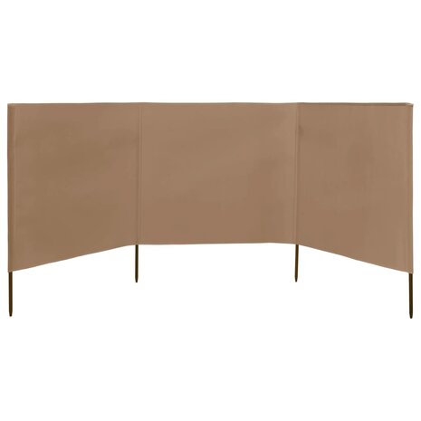 Windscherm 3-panelen 400x160 cm stof taupe 3