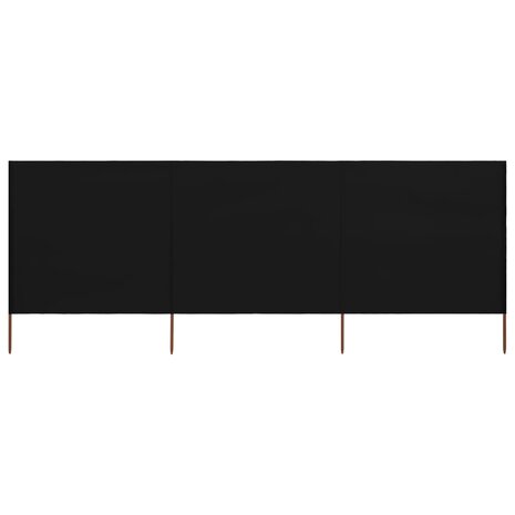 Windscherm 3-panelen 400x160 cm stof zwart 1