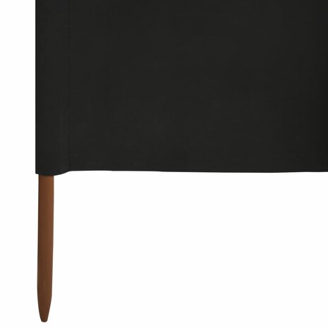 Windscherm 3-panelen 400x160 cm stof zwart 5