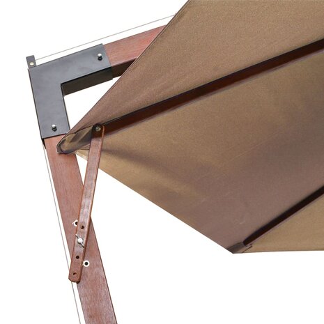 Zweefparasol met paal 3,5x2,9 m massief vurenhout taupe 6