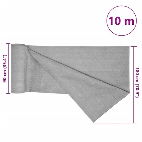 Privacynet 150 g/m² 1,8x10 m HDPE lichtgrijs 8