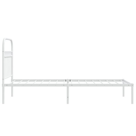 Bedframe met hoofdbord zonder matras metaal wit 75x190 cm 5