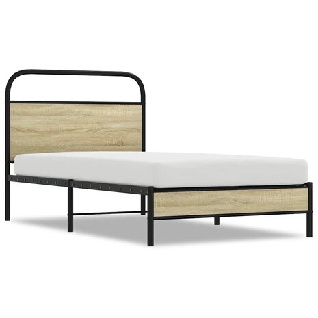 Bedframe zonder matras bewerkt hout sonoma eikenkleur 90x190 cm 2