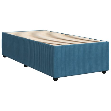 Boxspring met matras fluweel donkerblauw 100x200 cm 5