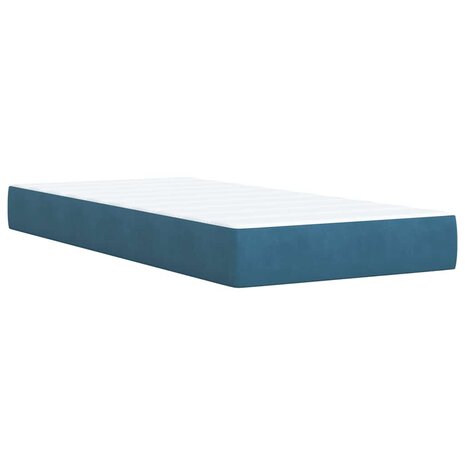 Boxspring met matras fluweel donkerblauw 100x200 cm 6
