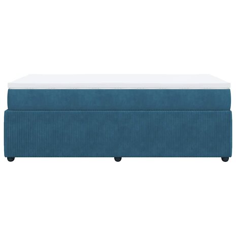 Boxspring met matras fluweel donkerblauw 100x200 cm 8