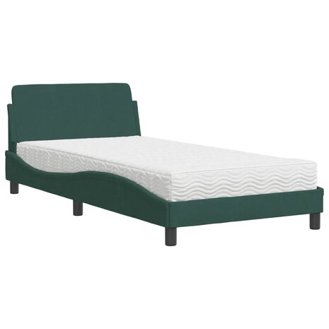 Bed met matras fluweel donkergroen 100x200 cm 2