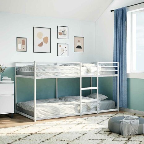 Stapelbed zonder matras 90x190 cm staal wit 3