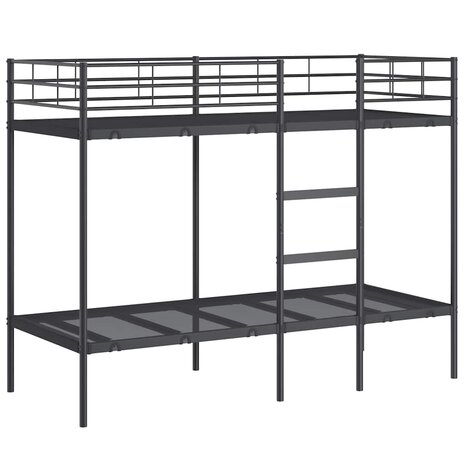 Stapelbed zonder matras 75x190 cm staal zwart 2