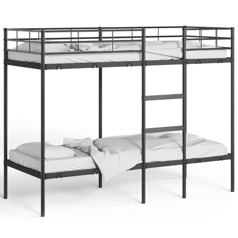 Stapelbed zonder matras 75x190 cm staal zwart 4
