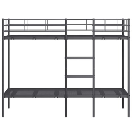 Stapelbed zonder matras 75x190 cm staal zwart 5