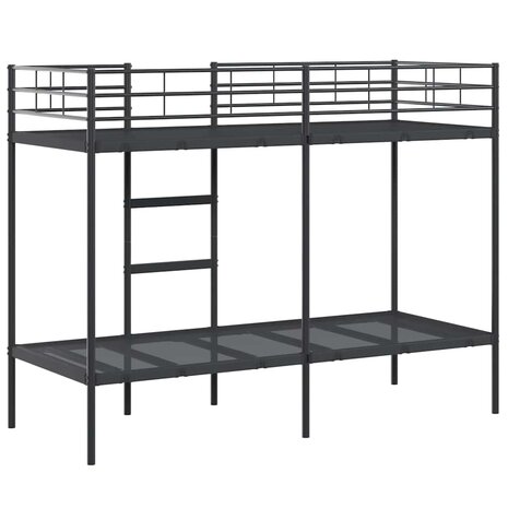 Stapelbed zonder matras 75x190 cm staal zwart 7
