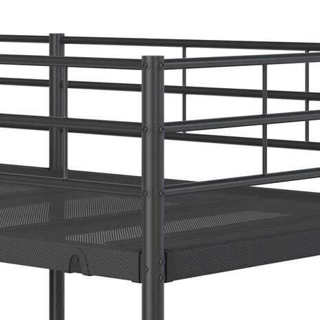 Stapelbed zonder matras 75x190 cm staal zwart 8